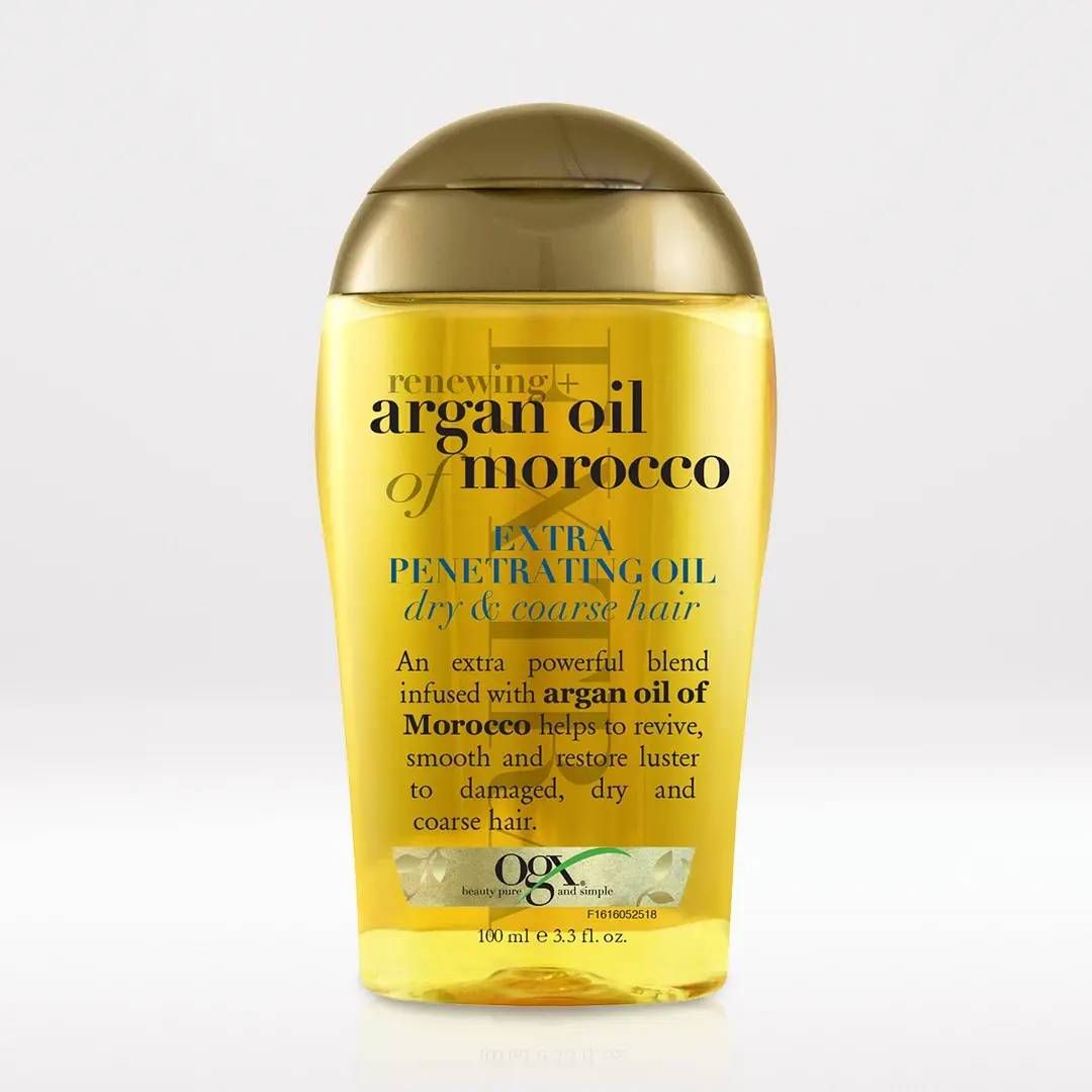 AOM_extra_strength_oil_FOP روغن مو آرگان مراکشی مناسب موهای بسیار خشک و زبر OGX حجم 100 میل - Image 1